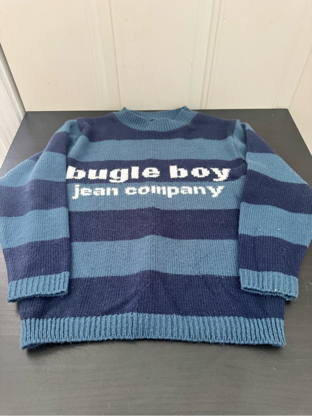 Vintage 90s Kids Boys Bugle Boy Striped Sweater Size 5